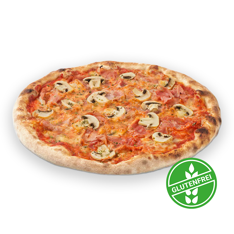 Pizza Prosciutto e funghi (glutenfrei) Ø30cm